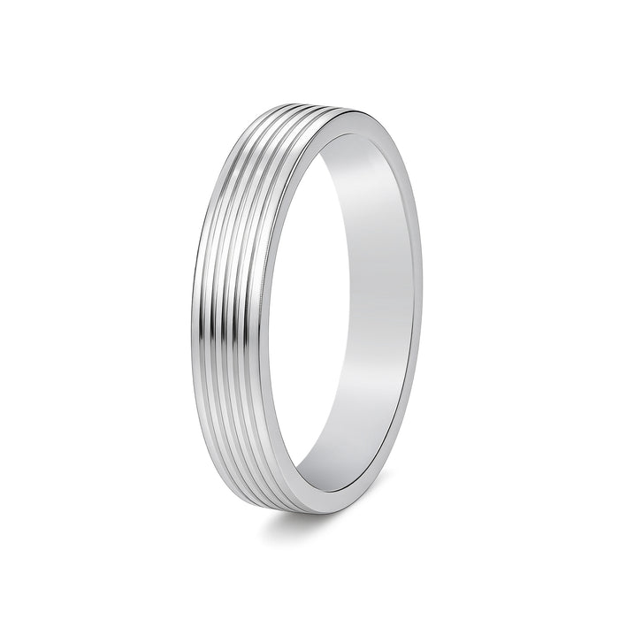 Grooved Silver Ring