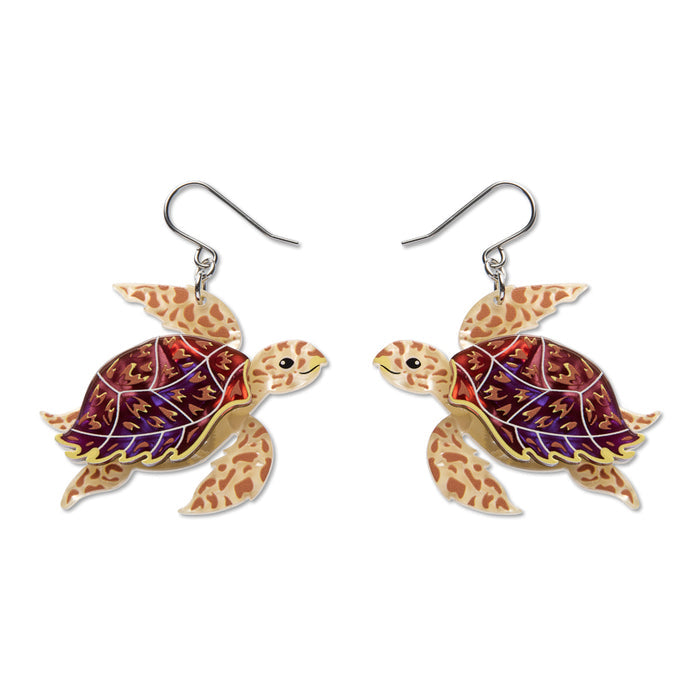 Hawksbill Turtle Brooch + Hawksbill Turtle Drop Earrings Gift Set Bundle - Erstwilder The Rarest Kind (2026)
