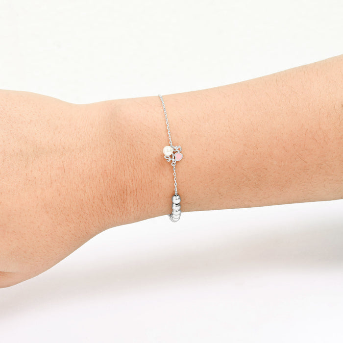 Heart Bead Silver Bracelet
