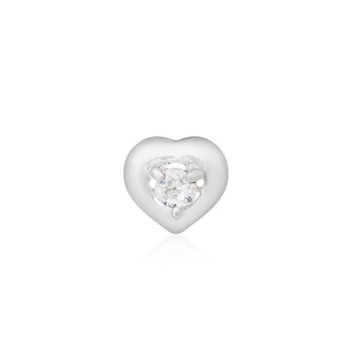 Heart-Bezel Sparkle Silver Nose Pin