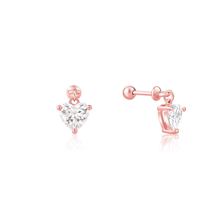 Heart Shaped Drop Earrings