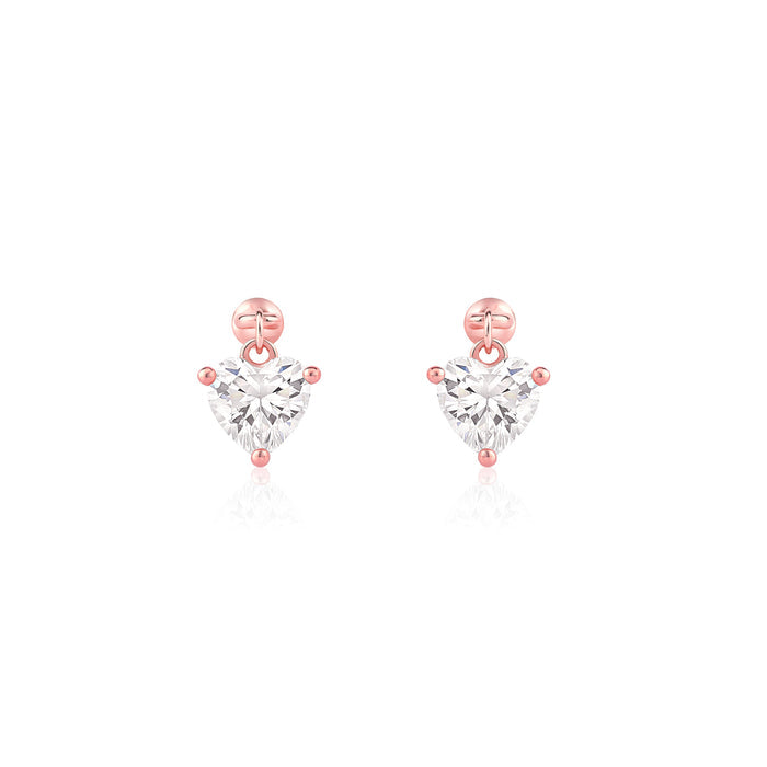 Heart Shaped Drop Earrings