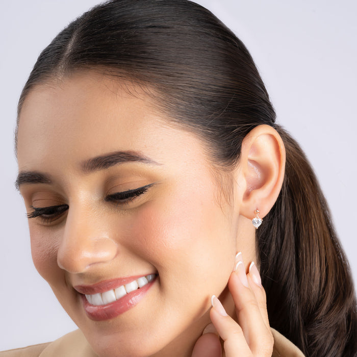 Heart Shaped Drop Earrings