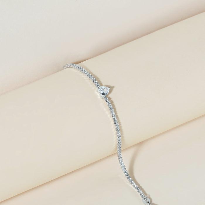 Heartsparkle Silver Tennis Bracelet