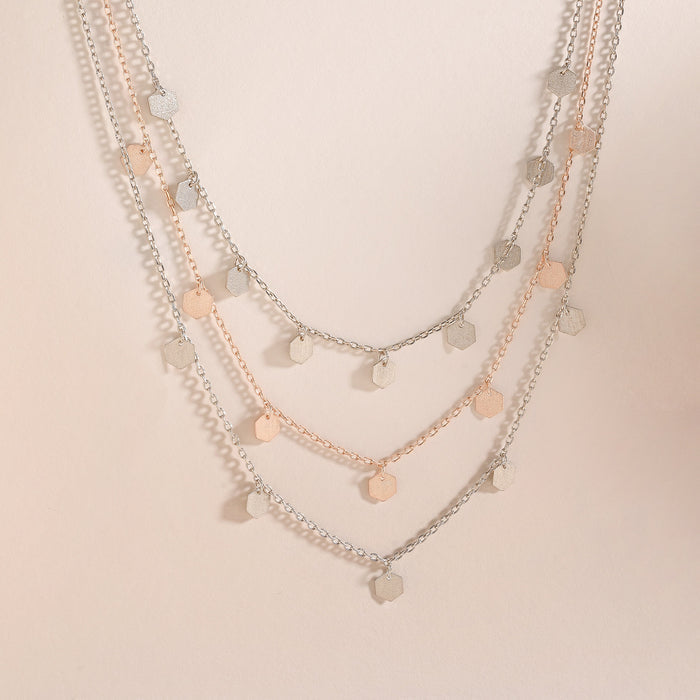 Hexa Charm Silver Necklace
