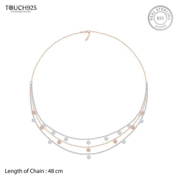 Hexa Charm Silver Necklace