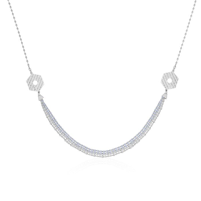 Hexa Flutter Silver Necklace Set
