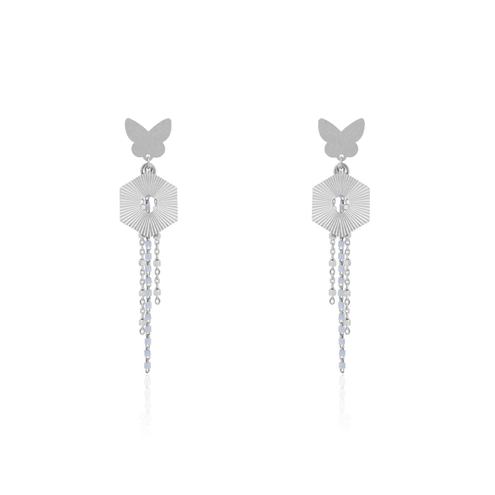 Hexa Flutter Silver Necklace Set