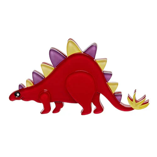 **HOLD DD** Erstwilder - Scotty The Stegosaurus Brooch (Red) - Erstwildersaurus (2016)
