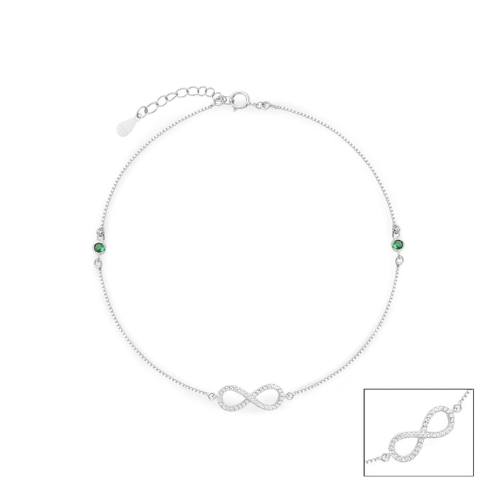 Infinity Green Zircon Anklet