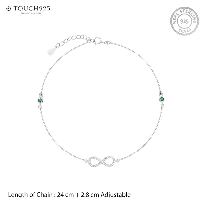 Infinity Green Zircon Anklet
