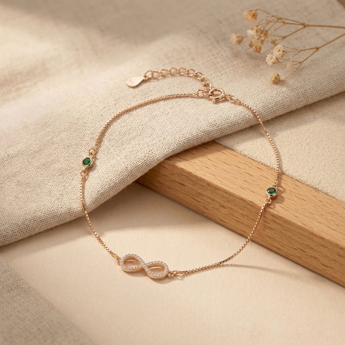Infinity Green Zircon Anklet