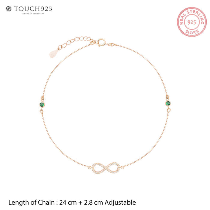 Infinity Green Zircon Anklet