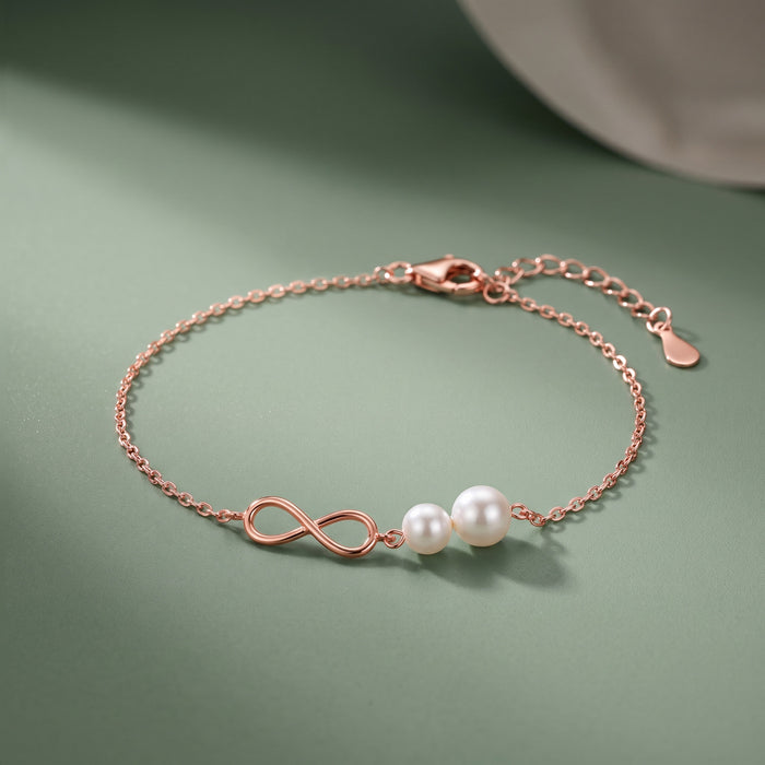 Infinity Pearl Charm Bracelet