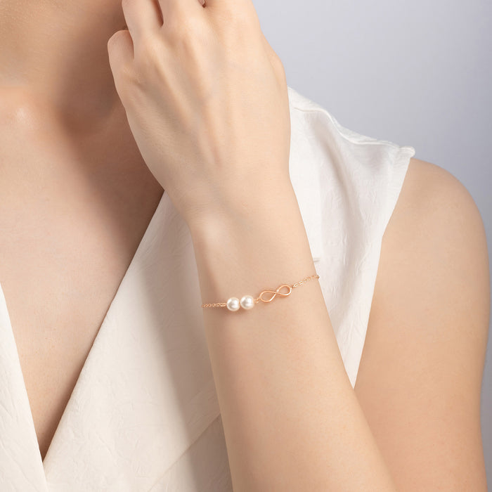 Infinity Pearl Charm Bracelet