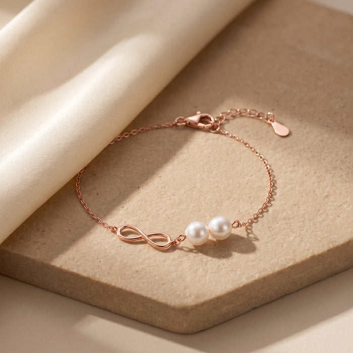 Infinity Pearl Charm Bracelet