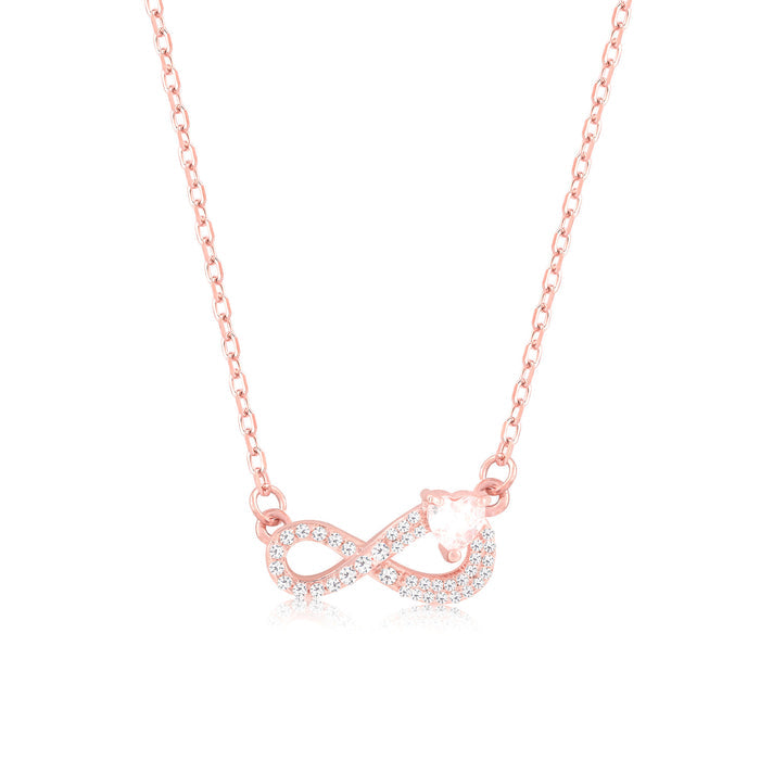 Infinity Pendant Necklace with CZ Stones
