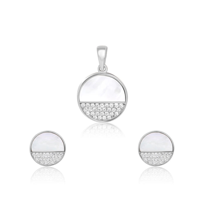 Ivory Elegance Circle Pendant Set