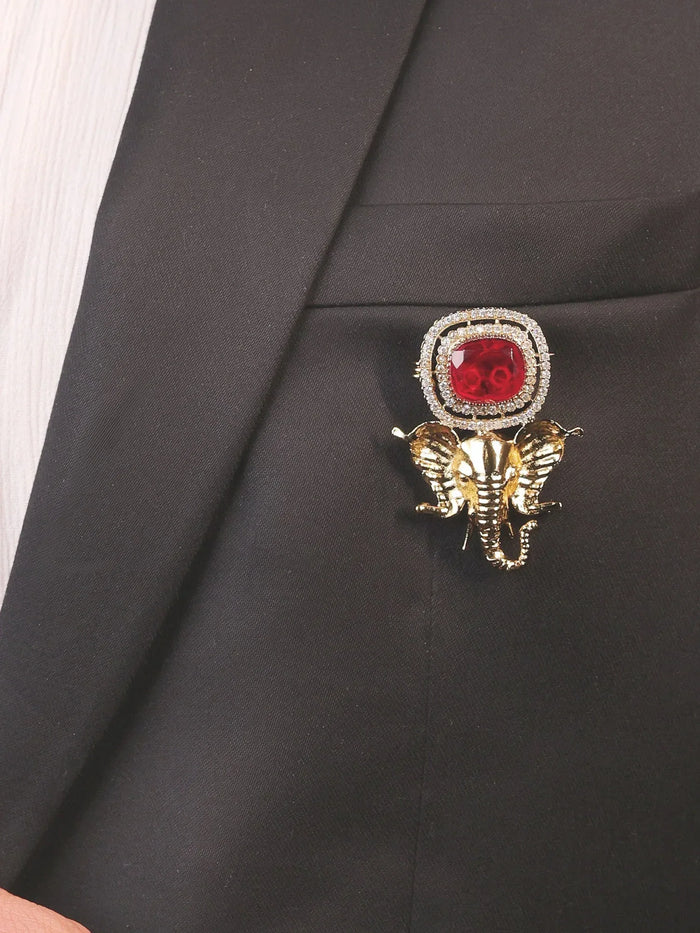 Jayvesh Ruby Ganesh Ji Brooch