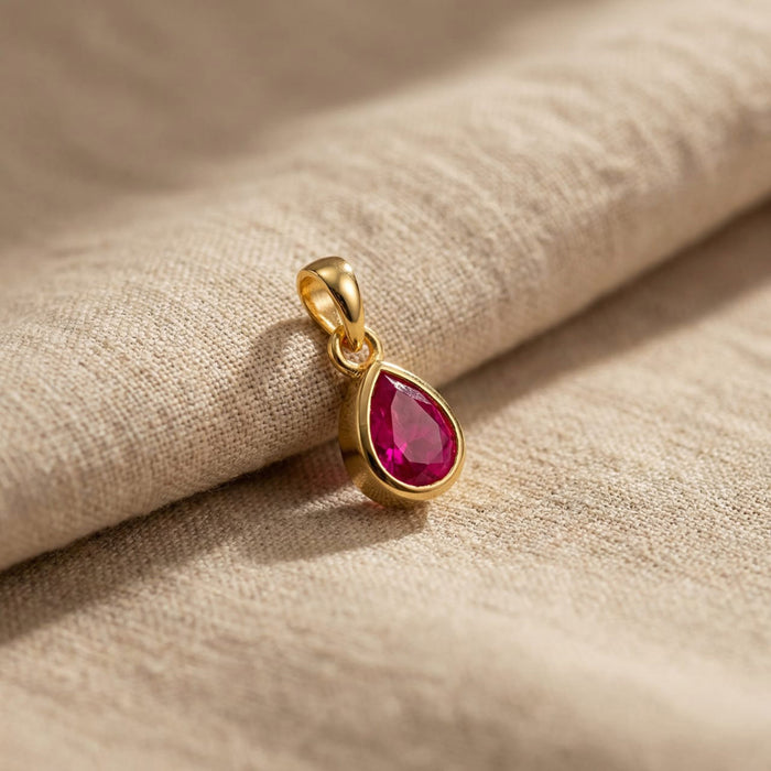 July Birthstone Silver Pendant