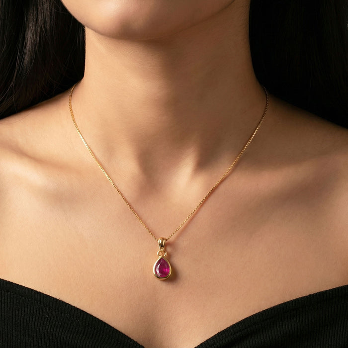 July Birthstone Silver Pendant
