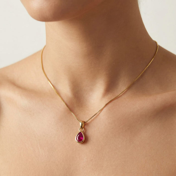 July Birthstone Silver Pendant