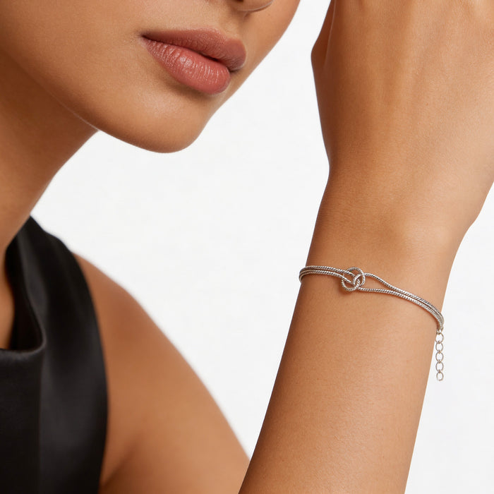 Knotted Infinity Snake Chain Bracelet