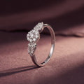 Leaf Accent Cluster CZ Silver Ring