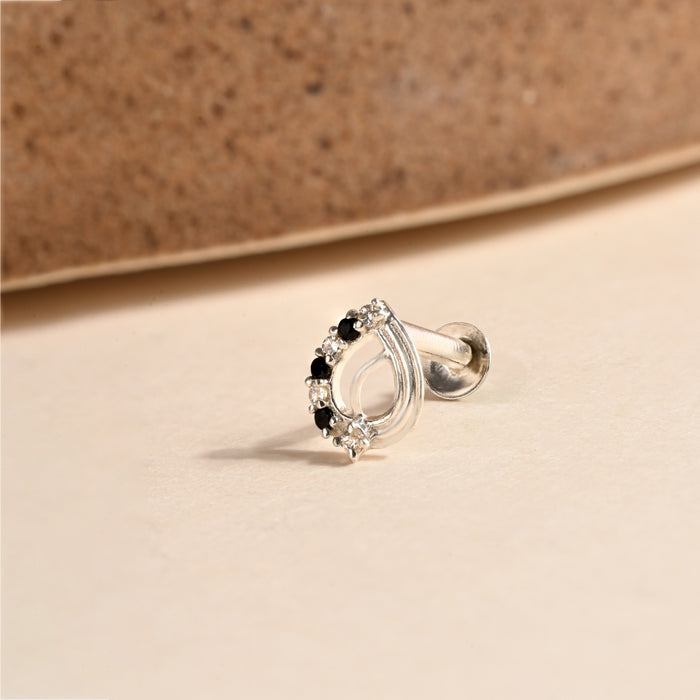 Leaf Arc Silver Nose Pin