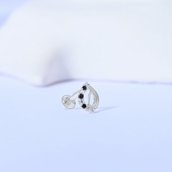 Leaf Arc Silver Nose Pin