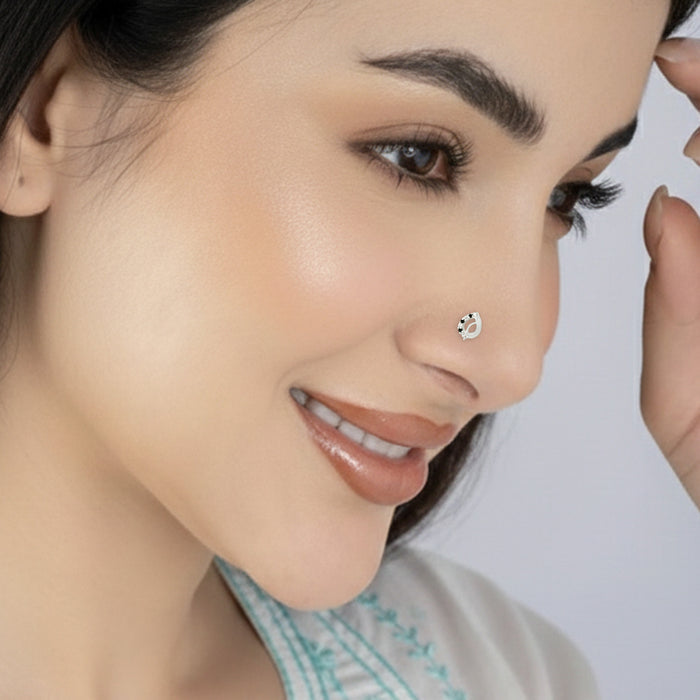 Leaf Arc Silver Nose Pin