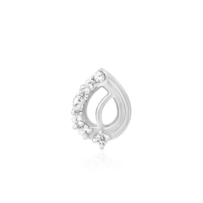 Leaf Curve Silver Nose Pin