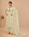 Light Yellow Georgette Sequins Embroidery Work Salwar Suit With Dupatta