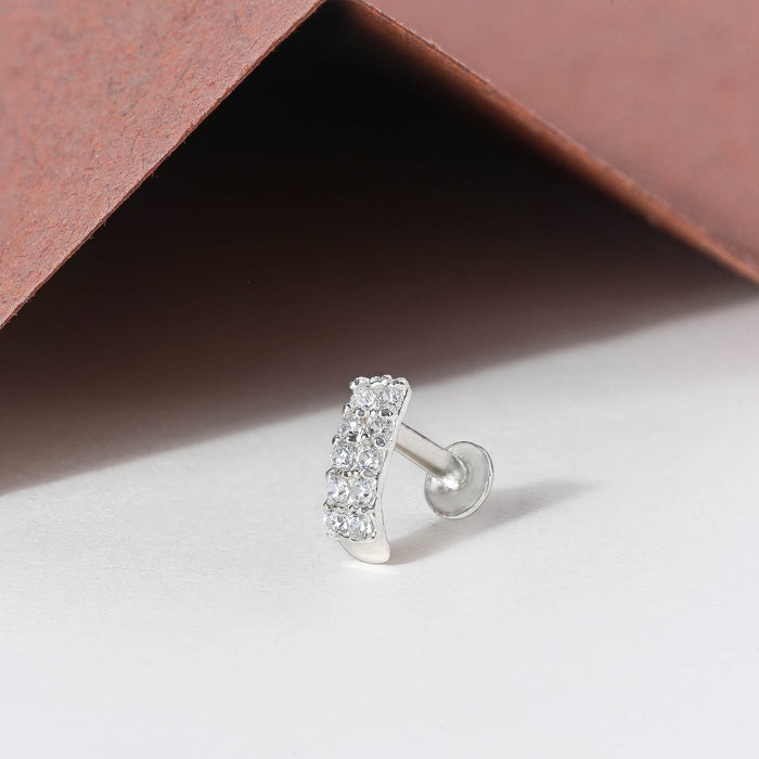 Linear Gleam Silver Nose Pin