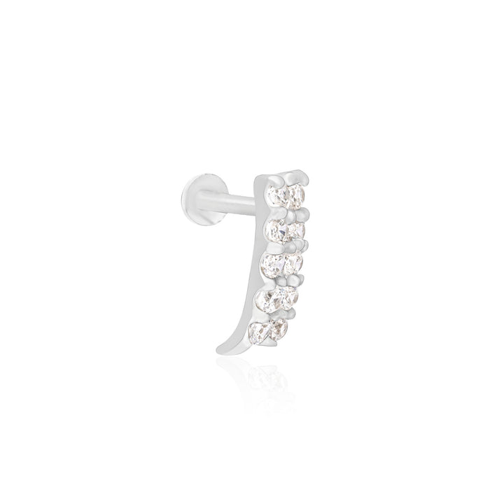 Linear Gleam Silver Nose Pin
