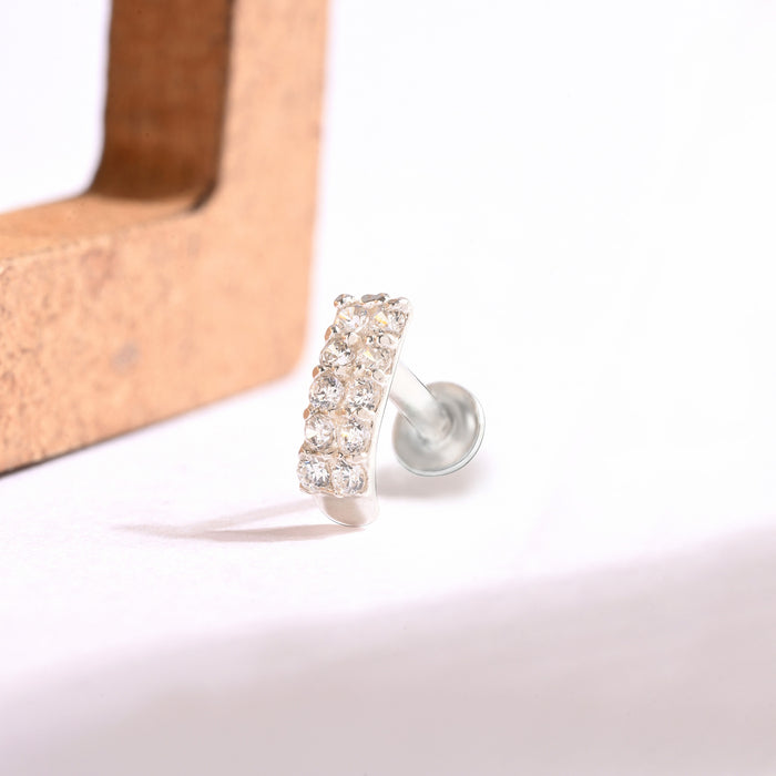 Linear Gleam Silver Nose Pin