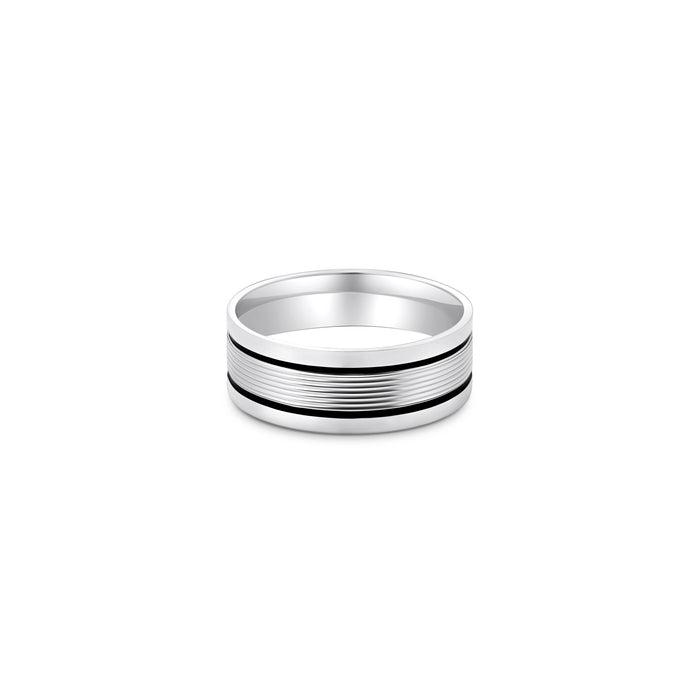 Linear Groove Silver Ring