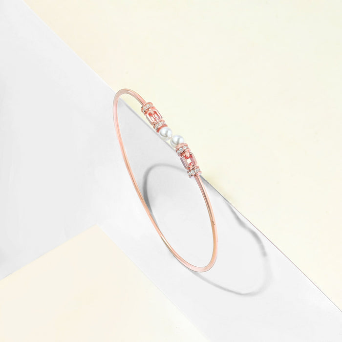 Linked Pearl Silver Kada