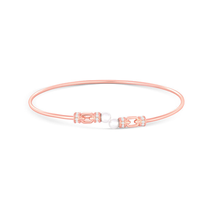 Linked Pearl Silver Kada