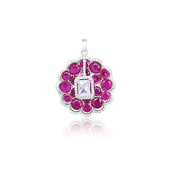 Majestic Blossom Silver Necklace Set