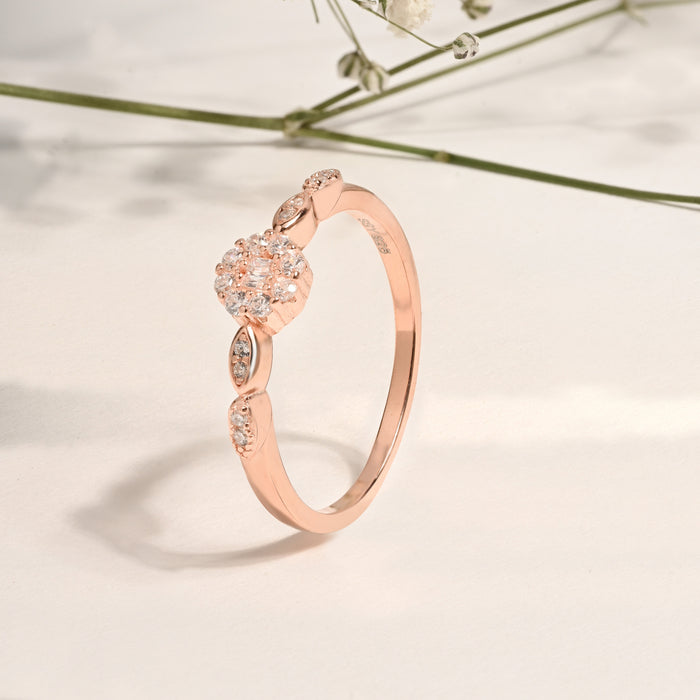 Marquise Accent Cluster Silver Ring