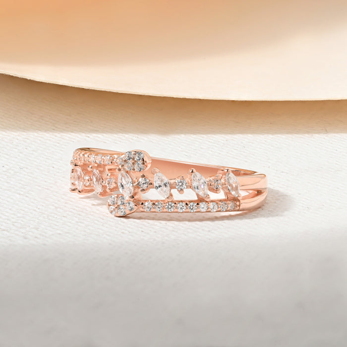 Marquise Crown Silver Ring