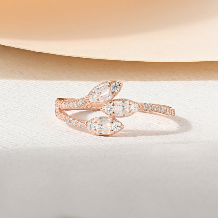 Marquise Leaf Trio Split Ring