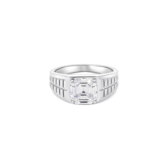 Matrix Cut Silver Ring
