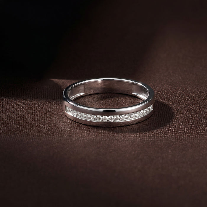 Minimal Line Silver Band Ring