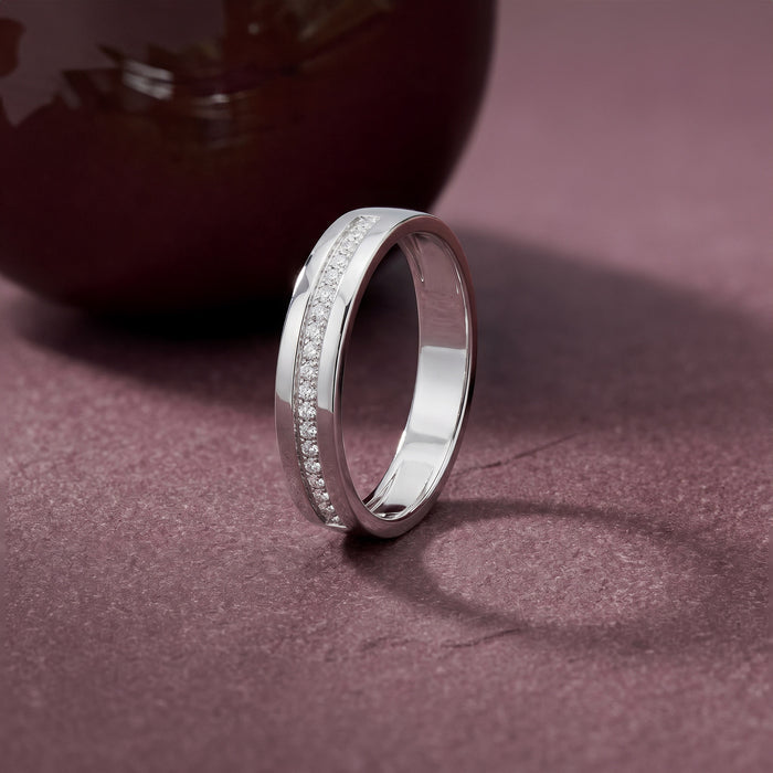 Minimal Line Silver Band Ring