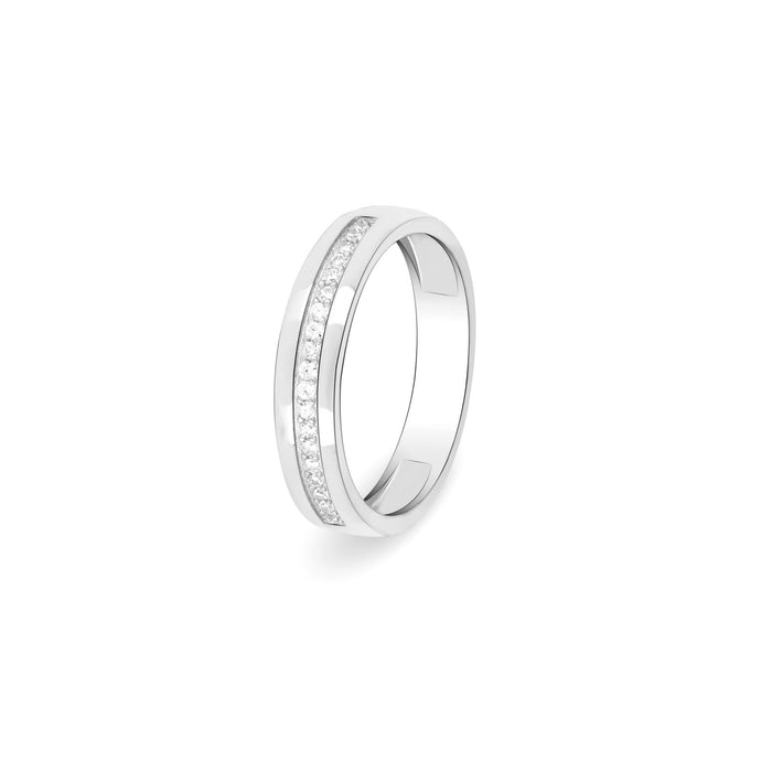Minimal Line Silver Band Ring
