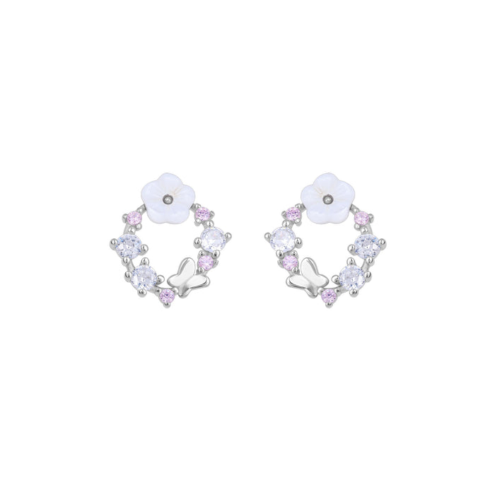 Minimalist Lustrous Floral Stud