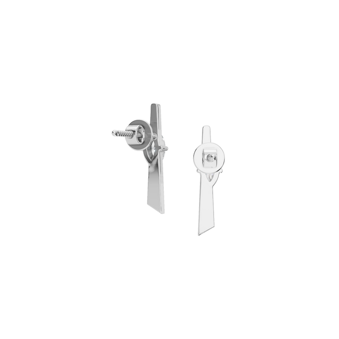 Minimalist Marquise Cut Lab Grown Diamond Bezel Set Bar Stud Earrings