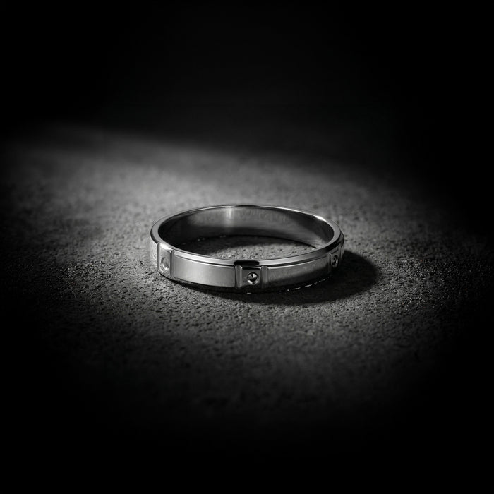 Modern Rivet Inset Ring